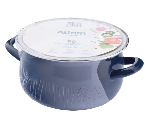 Altom Garnek emaliowany 20 cm 2,7 l pokrywka granat indukcja - 1611113 - zdjęcie 4